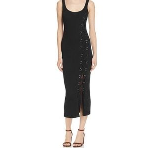 NEW French connection laced up ribbed maxi dress